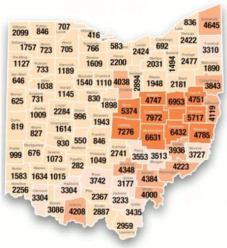 Ohio Top Whitetail Deer Counties